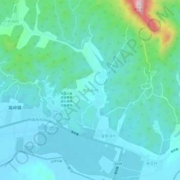 放马峪村地形图、海拔、地势