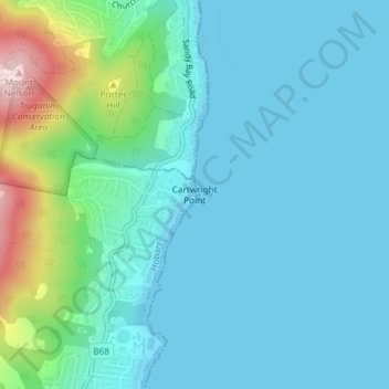 Cartwright Point地形图、海拔、地势
