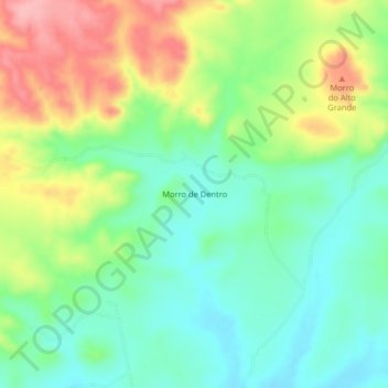 Morro de Dentro地形图、海拔、地势