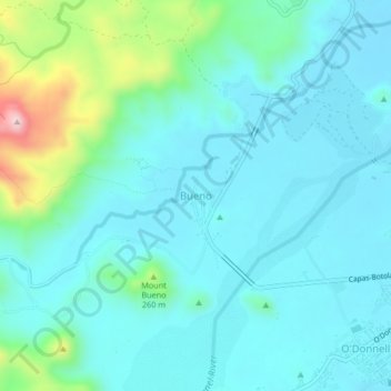 Bueno地形图、海拔、地势