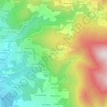 Betonasse地形图、海拔、地势