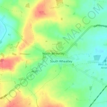 North Wheatley地形图、海拔、地势