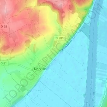 Le Haut des Cours地形图、海拔、地势