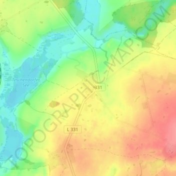 Teschendorf地形图、海拔、地势