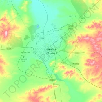 锡林浩特市地形图、海拔、地势