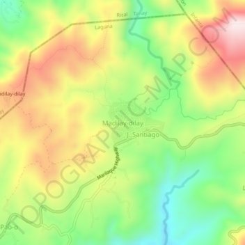 Madilay-dilay地形图、海拔、地势
