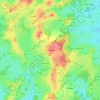 Le Montbabut地形图、海拔、地势