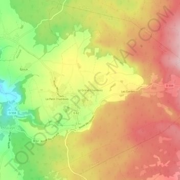 Le Grand Chambois地形图、海拔、地势