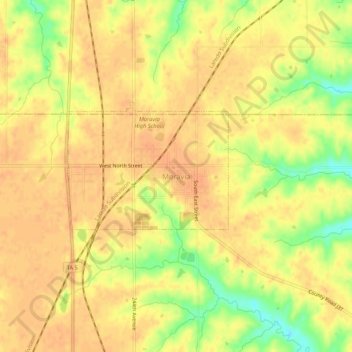 Moravia地形图、海拔、地势