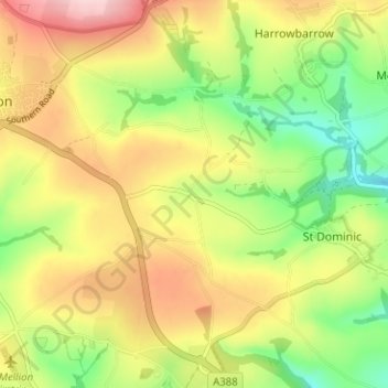 Ashton地形图、海拔、地势