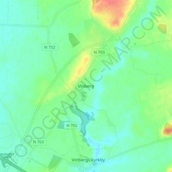 Vinberg地形图、海拔、地势