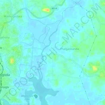 Thalgasgoda地形图、海拔、地势