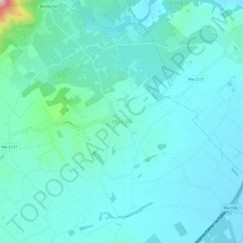 Moscari地形图、海拔、地势