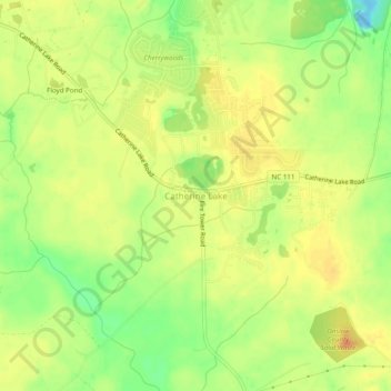 Catherine Lake地形图、海拔、地势