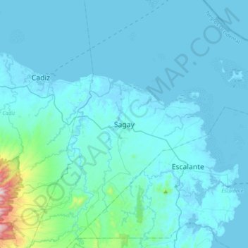 Sagay地形图、海拔、地势
