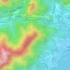 亞公頂地形图、海拔、地势