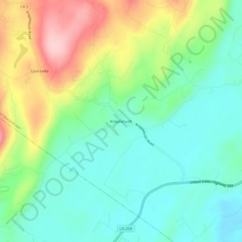 Kripplebush地形图、海拔、地势