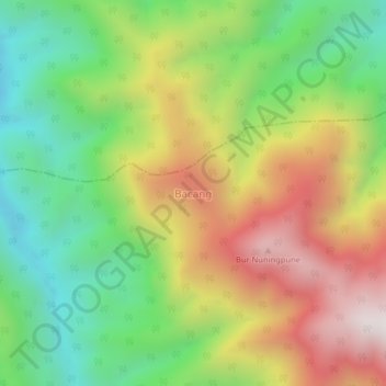 Bacang地形图、海拔、地势