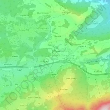 Hinterloh地形图、海拔、地势