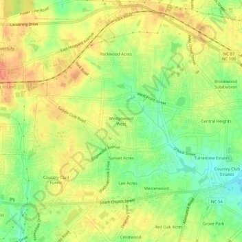 Wedgewood West地形图、海拔、地势