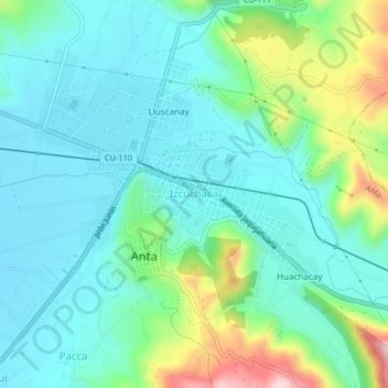 Izcuchaca地形图、海拔、地势