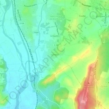 Le Village地形图、海拔、地势