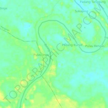 Pembatang地形图、海拔、地势