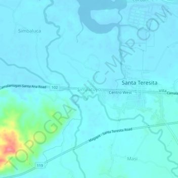 Simpatuyo地形图、海拔、地势