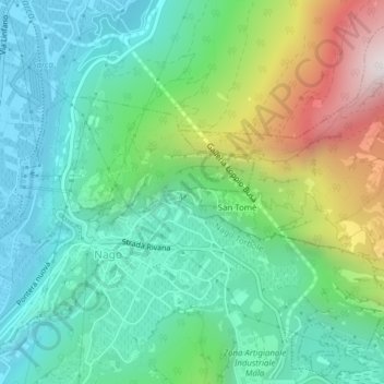 Vignolo地形图、海拔、地势