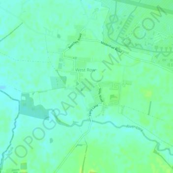 West Row地形图、海拔、地势