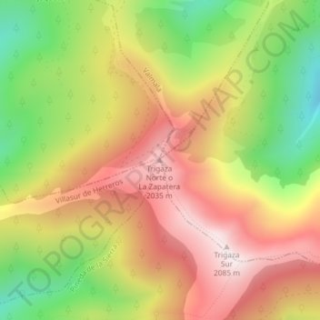 La Zapatera地形图、海拔、地势