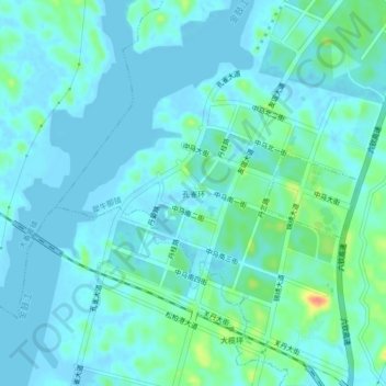 孔雀环地形图、海拔、地势