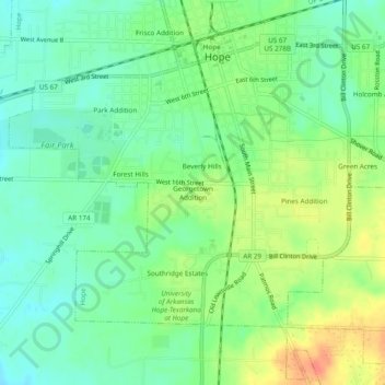 Georgetown Addition地形图、海拔、地势