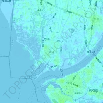 鹽埔地形图、海拔、地势