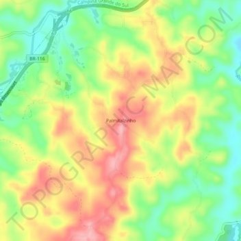 Palmitalzinho地形图、海拔、地势