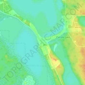 Candle Lake地形图、海拔、地势