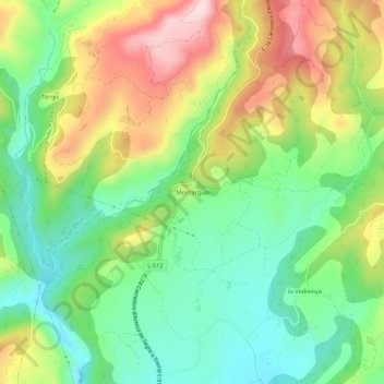 Montargull地形图、海拔、地势