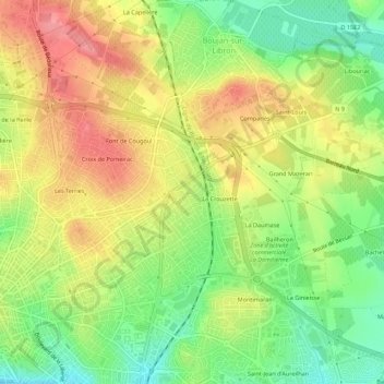Garissou地形图、海拔、地势