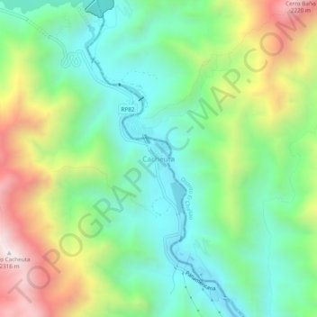 Cacheuta地形图、海拔、地势