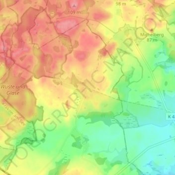 Klein Luckow地形图、海拔、地势