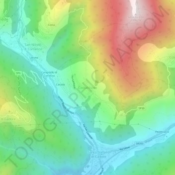 Costalissoio地形图、海拔、地势