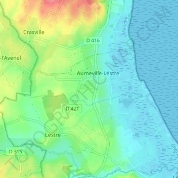 Versaille地形图、海拔、地势