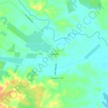 Safando地形图、海拔、地势