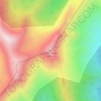 Smith Peak地形图、海拔、地势