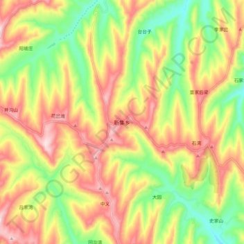 新集乡地形图、海拔、地势