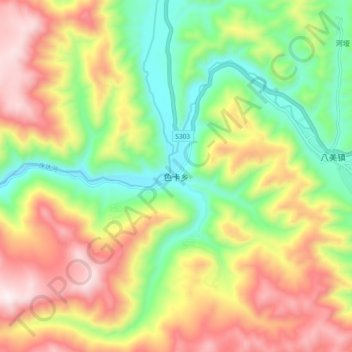 色卡乡地形图、海拔、地势