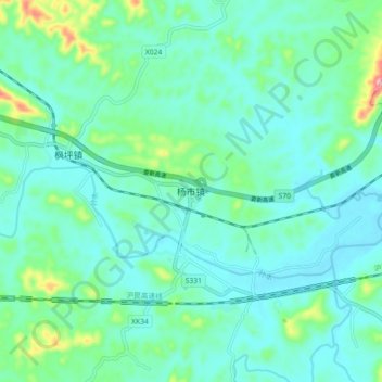 杨市镇地形图、海拔、地势