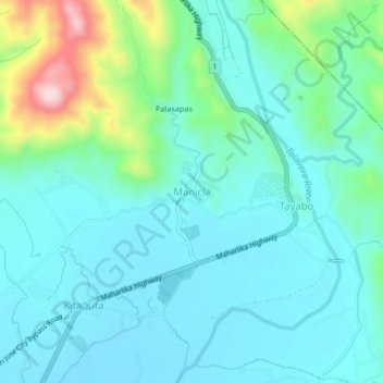 Manicla地形图、海拔、地势