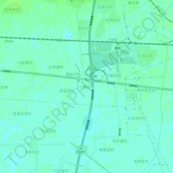 小唐庄村地形图、海拔、地势