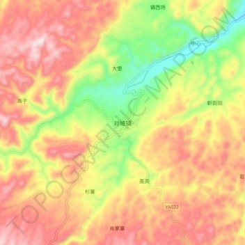 对坡镇地形图、海拔、地势